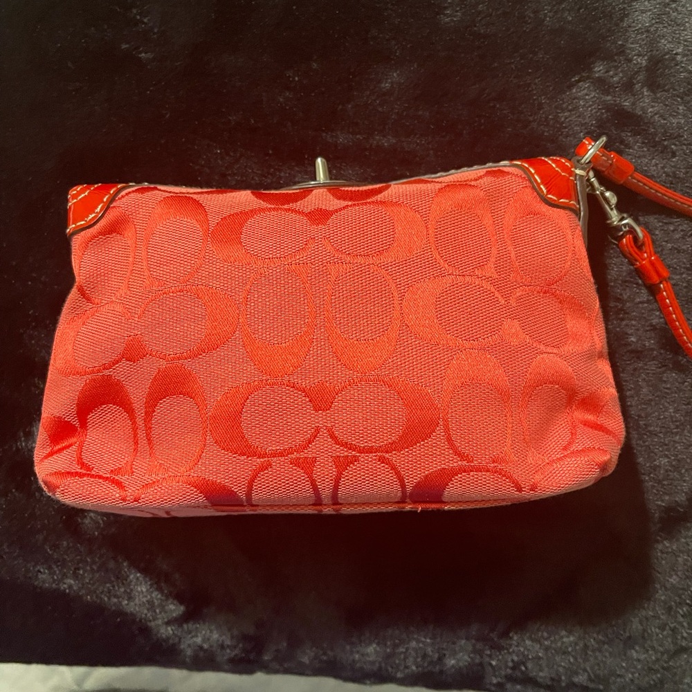 Authentic Red Coach Wristlet